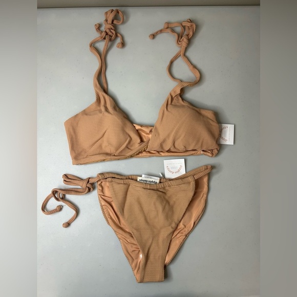 Anthropologie Dippin Daisys Zuma Twist Front Waffle Knit Bikini Size Large NWT - Picture 3 of 7